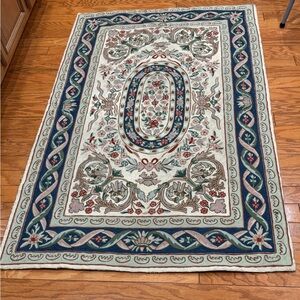 Chain stitch wool Patterned Area Rug 8.6 x 5.6 style TM - 49